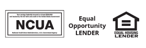 NCUA logo, Equal Opportunity Lender logo and Equal Housing Lender logo
