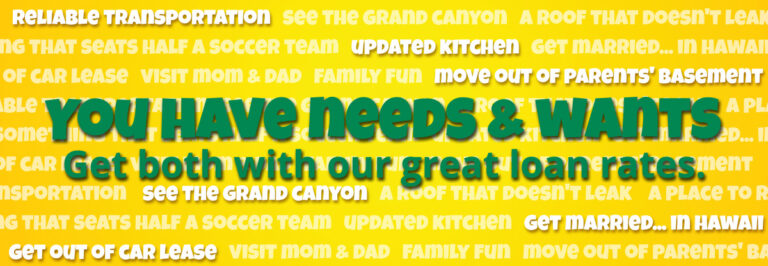 Wants and Needs Graphic for spring loan campaign