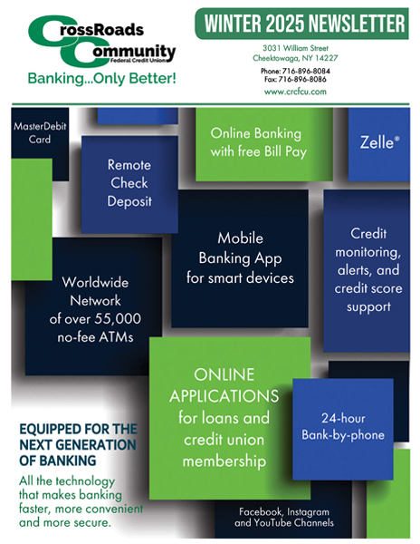 Cover of Crossroads Community FCU Winter 2025 newsletter