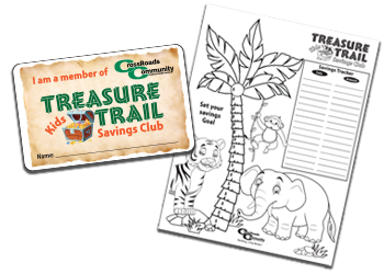 Kids savings club member card and coloring pages for crcfcu