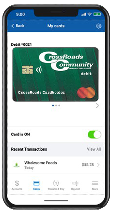 CardHub main screen mobile app