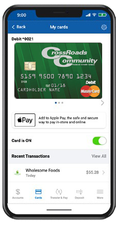 CardHub main screen mobile app