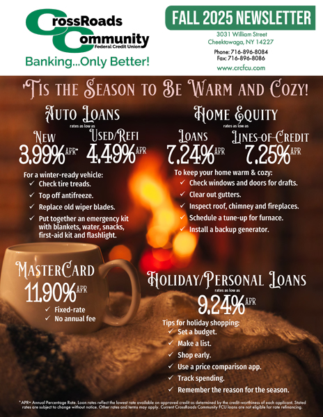 Cover of CRCFCU Fall newsletter 2025