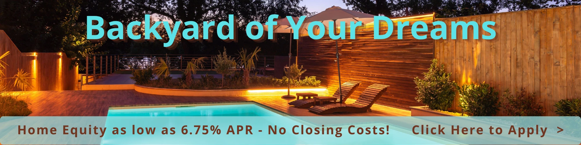 Newly renovated backyard with inground pool and landscaping with Home Equity loan 6.75%