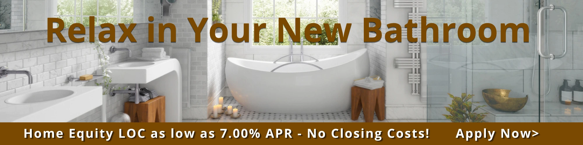Luxury Bathroom remodel with spa tub HELOC rate 7.00%apr no closing costs